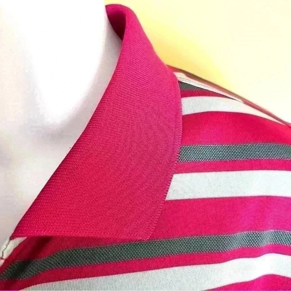 Nike Men's Dri Fit Tech Core Stripe, Ultra 2.0 Golf Polo Pink/White Size XL - Picture 9 of 13